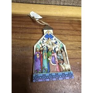 Jim Shore Heartwood Creek "For Unto Us A Child is Born" Nativity Church Ornament